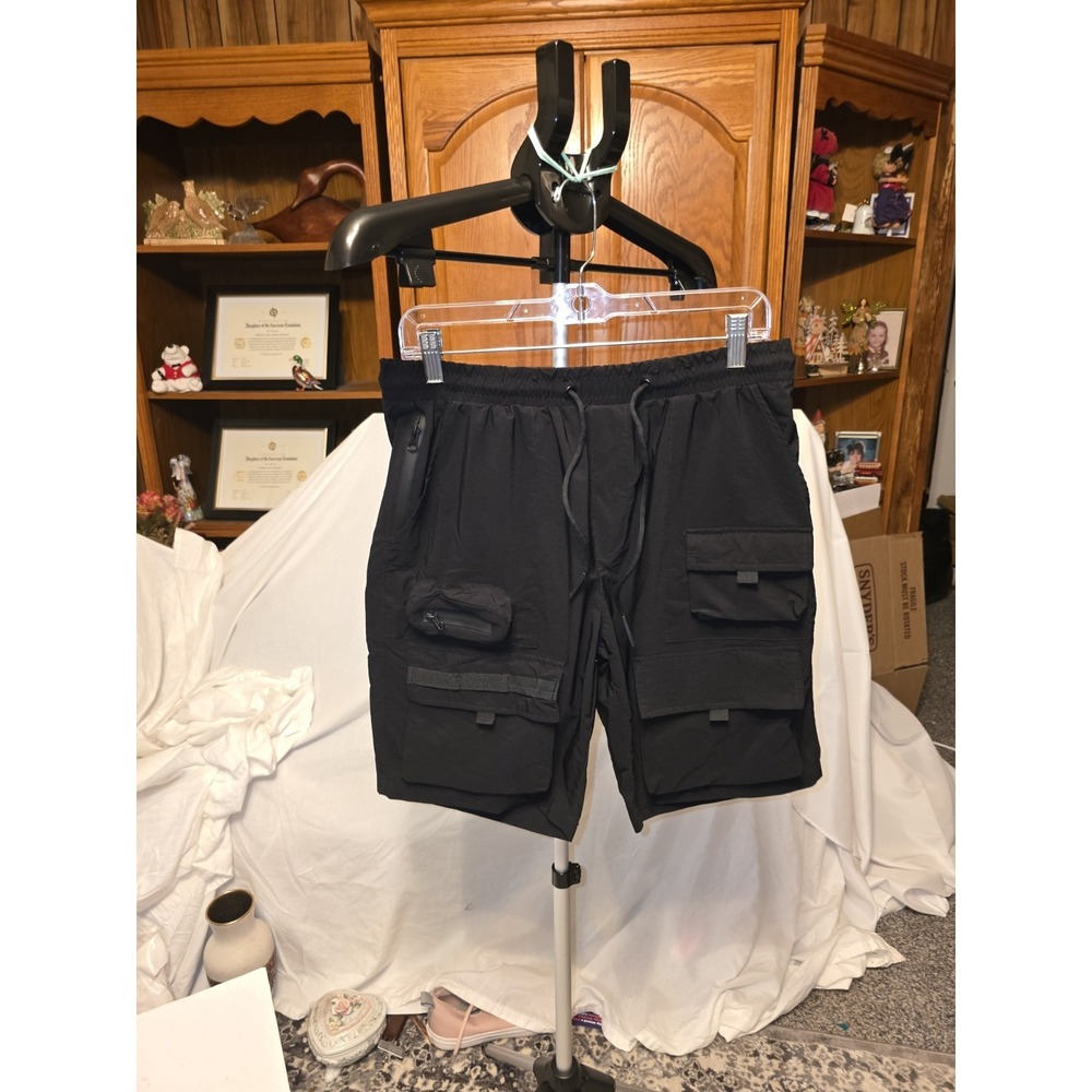 American Stitch Cargo Shorts Nylon Size L.8 Pockets‎ For Hiking,jogging, Rock...